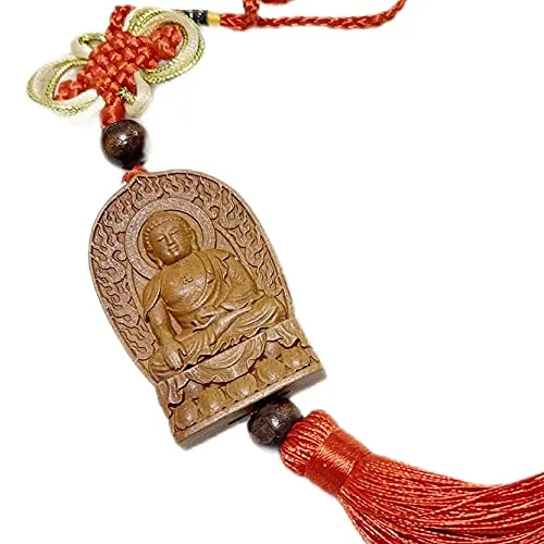 Chines Traditional Style Wood Car Hanging Ornament - Maha Vairocana Buddha Rosewood