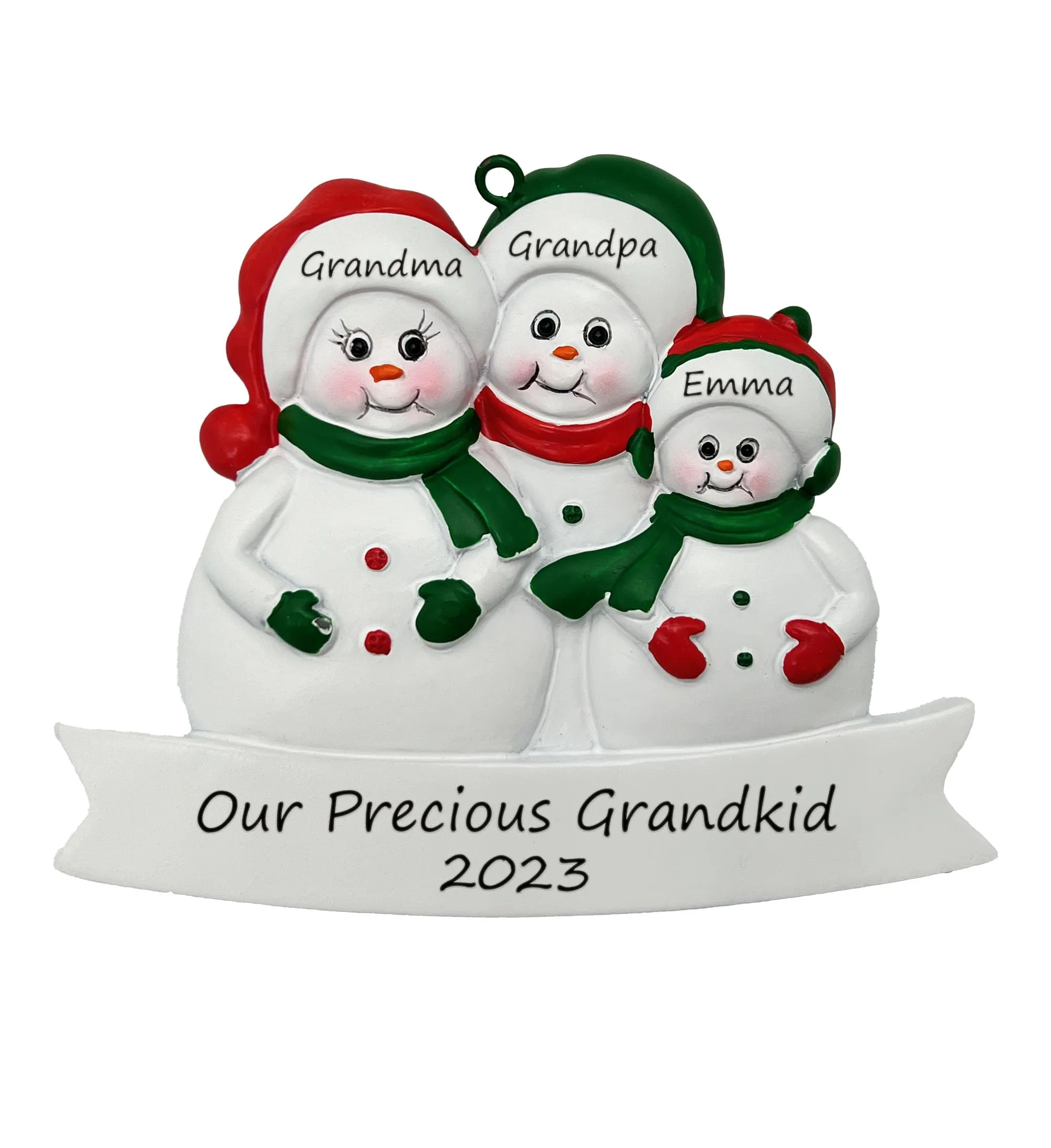 Grandparents & Grandkid Christmas Ornament - Personalized 2023 Keepsake for Grandma & Grandpa