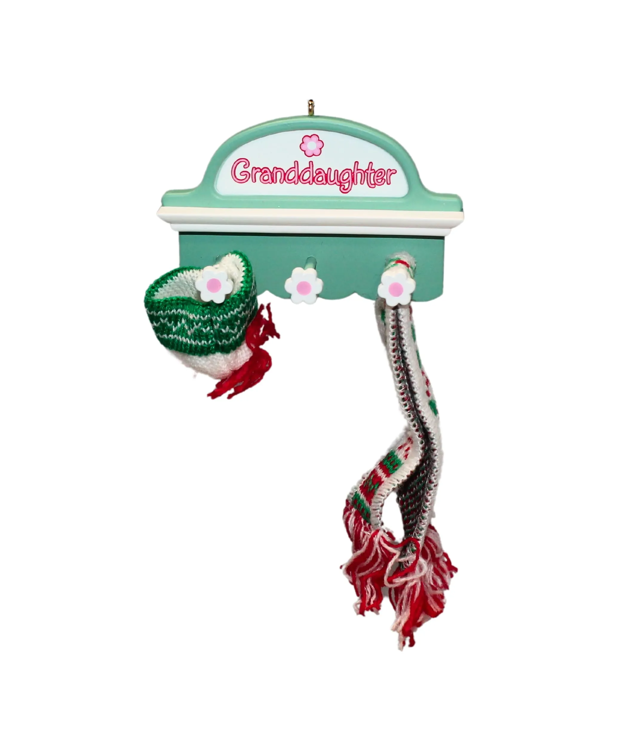 Hallmark 2004 Granddaughter Ornament - Plastic with Fabric Hat and Scarf