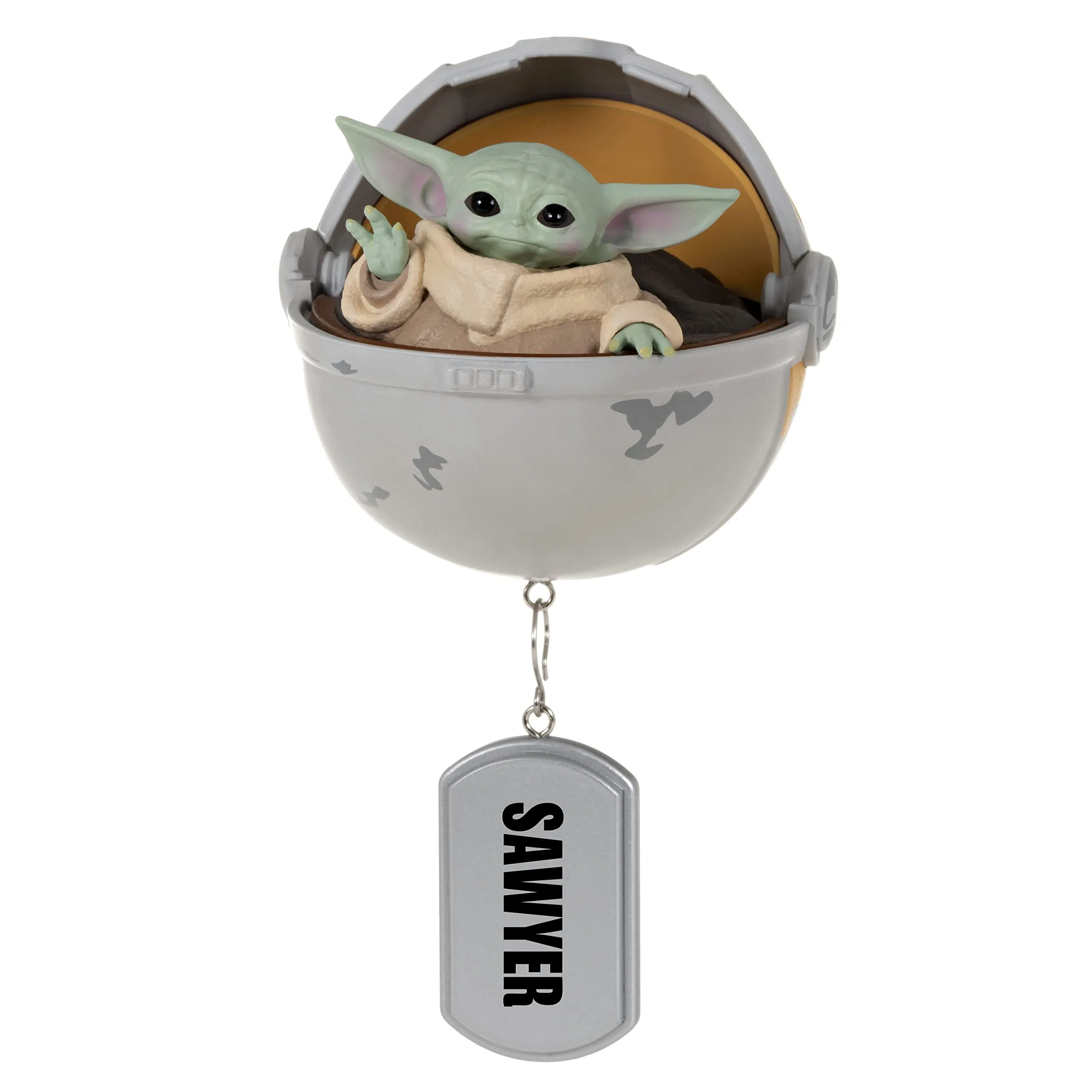 Hallmark Keepsake Personalized Christmas Ornament 2023, Star Wars Grogu in Hovering Pram