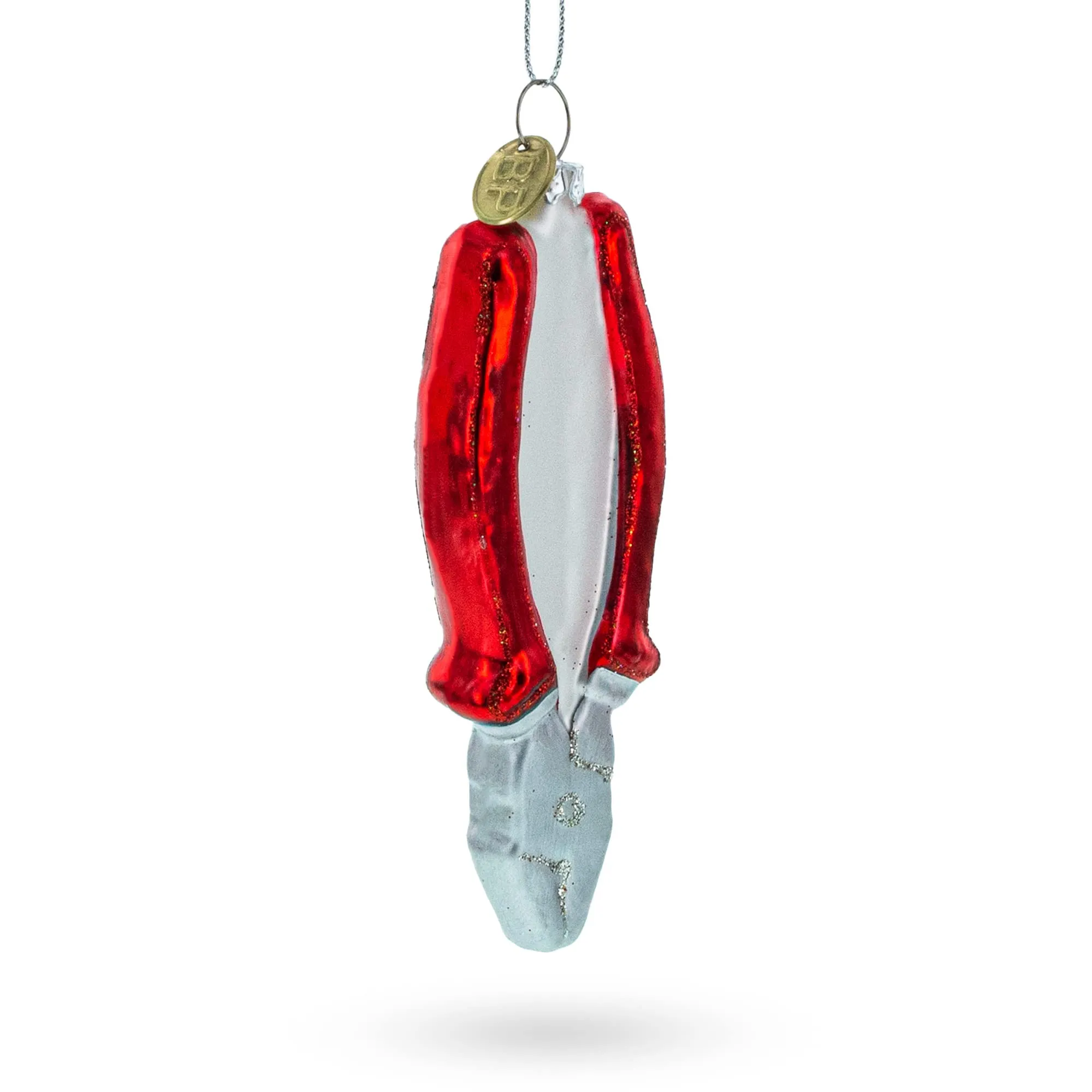 Handyman's Dream Pliers Blown Glass Ornament, 4.9' Tall, Exquisitely Hand-Painted