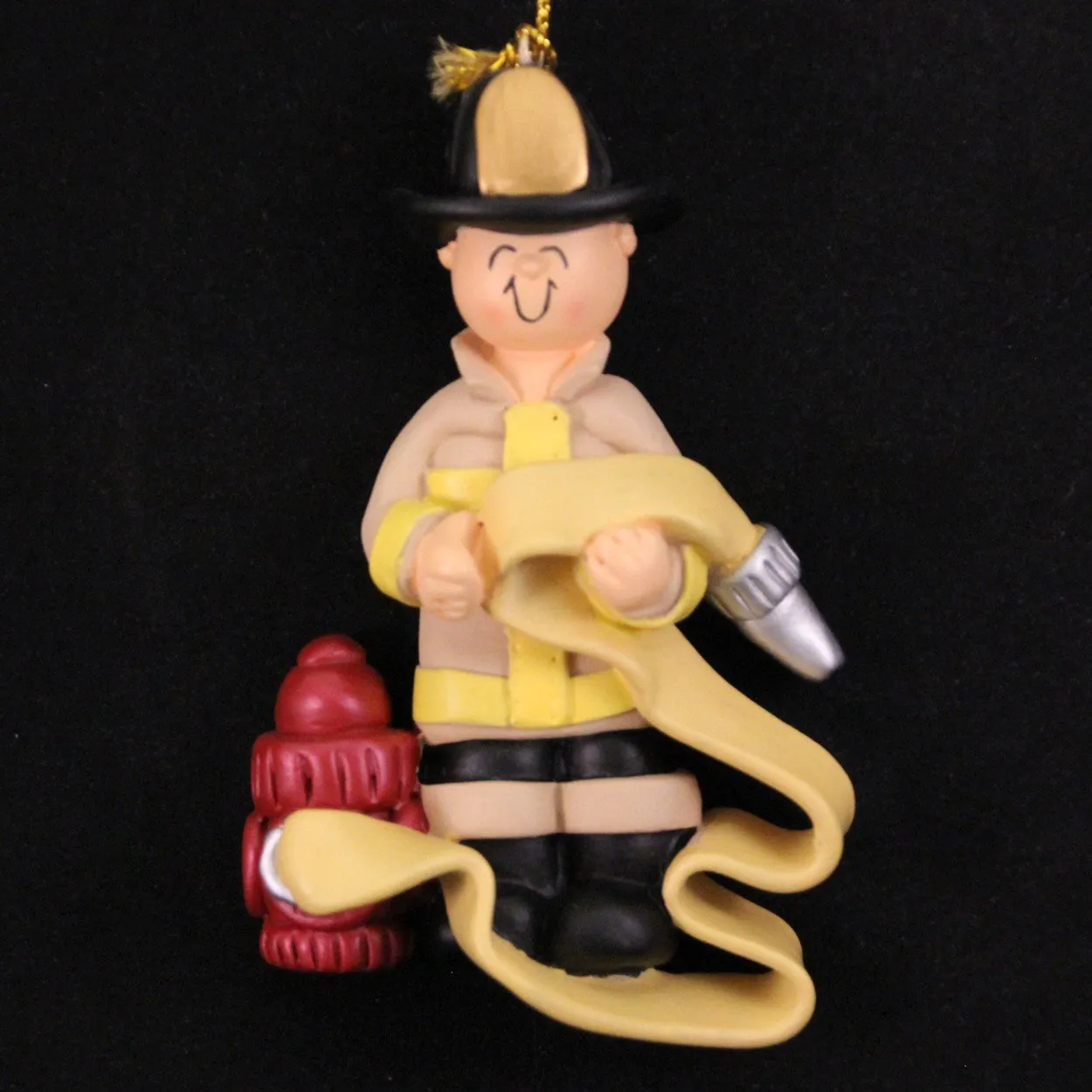 OC-003 Firefighter Ornament - Hand-Painted Resin, Easy to Personalize, Includes Hanging String