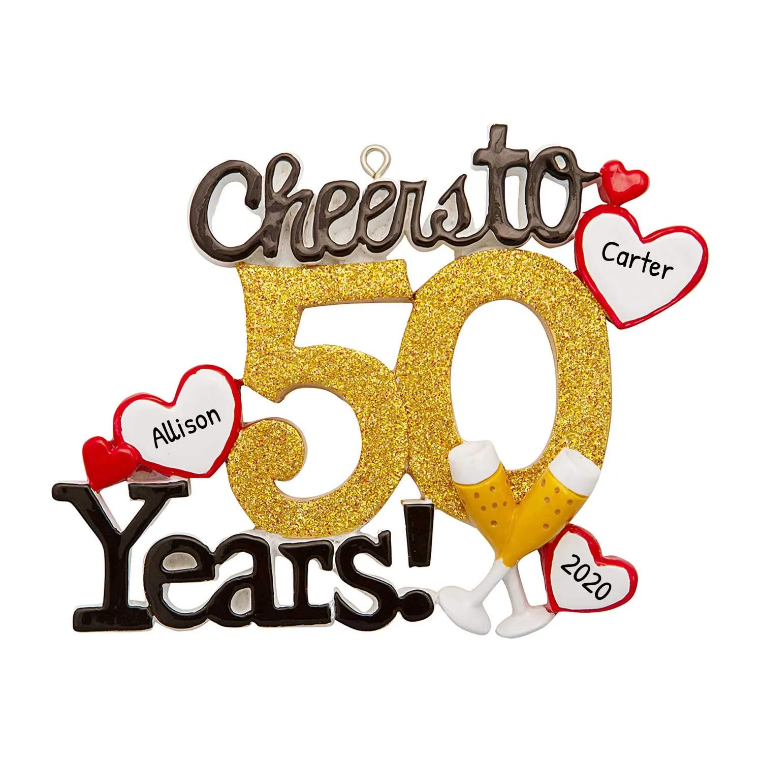 Personalized 50th Anniversary Ornaments 2024 - Heart-Shaped Keepsake Gifts for Couples