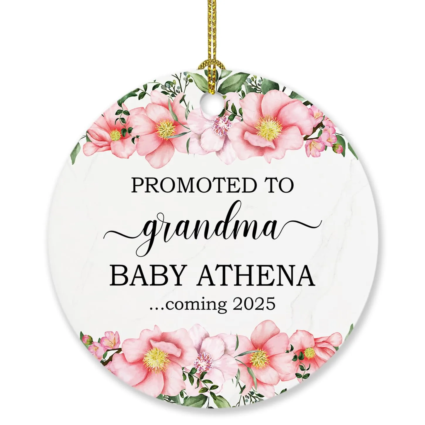 Personalized Pregnancy Announcement Ornament for New Grandma, Custom Christmas 2024 Gift