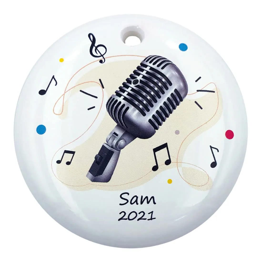 Personalized Singing Microphone Christmas Ornament - Custom Engraved Music Gift by CHEERZEER