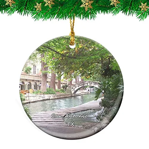 San Antonio River Walk Christmas Ornament 2.95' Personalized Ceramic Travel Souvenir