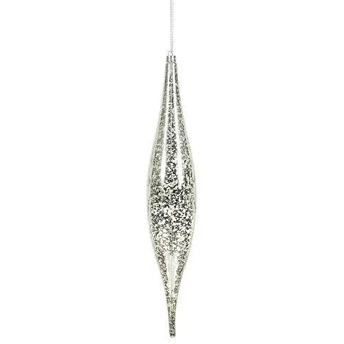 Vickerman 13' Silver Mercury Rain Drop Christmas Ornament, Shatterproof, Pack of 2